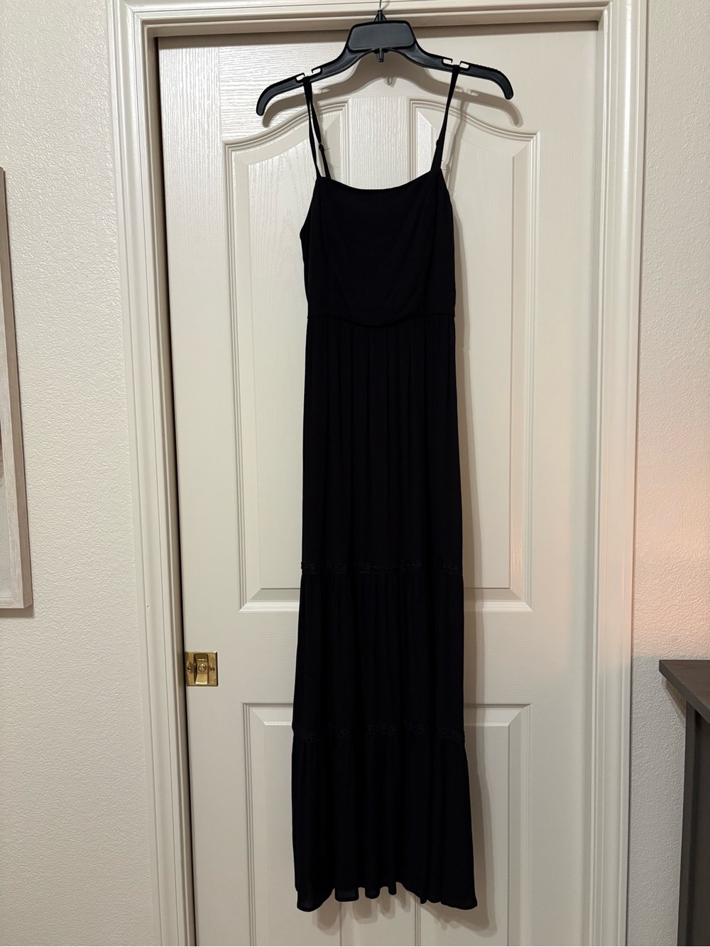 As U Wish Black Spaghetti-Strap Maxi Dress